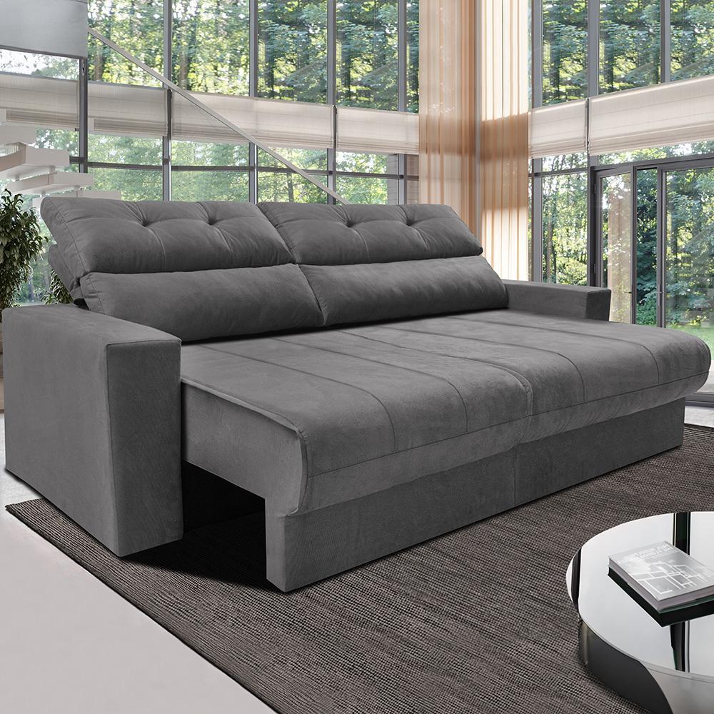 Sofá Retrátil e Reclinável 1,70m Clean. Cama inBox Velusoft