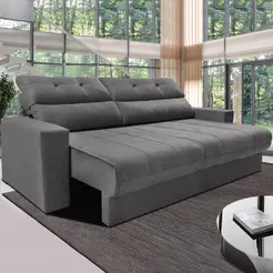 Sofá Retrátil e Reclinável 1,70m Clean. Cama inBox Velusoft