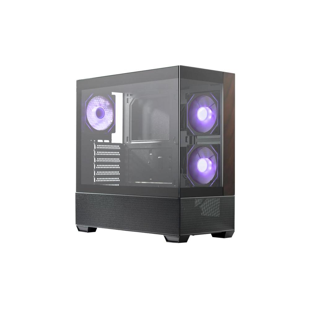 Gabinete Aquário Gamer Cooler Master Elite 690 Wood Preto Vidro Panoramico - E690-Khnn-S00