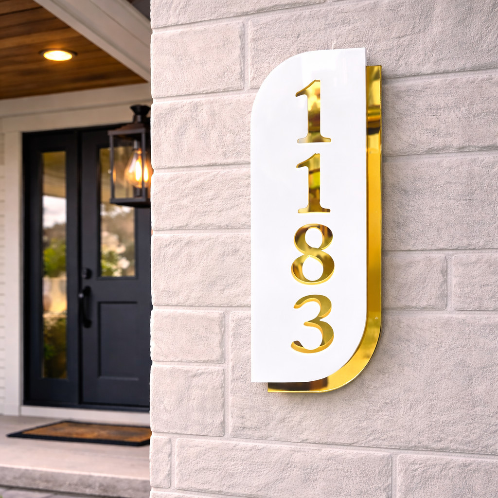 Número Residencial Personalizado Placa Acrílico Casa Apartamento Empresa Endereço