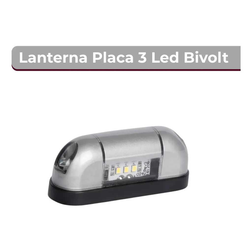 Lanterna Luz Placa 3 Led Reboque Carretinha Carreta Bivolt
