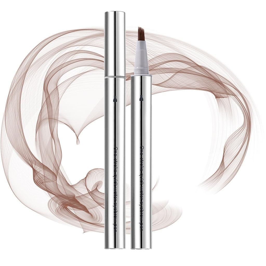 Caneta Líquida para Sobrancelhas à Prova d'Água - Marrom, Efeito Microblading para Sobrancelhas com Aparência de Cabelo,