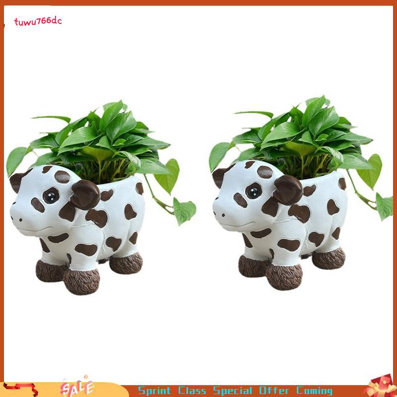 [Entrega Rápida BR] Vaso De Flores De Vaca Interior Planta Ponto Desktop Resina Sala De Jantar Gabinete Decoração De Cas