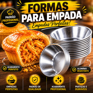 KIT 12 -24 - 36 Forma Para Empada N. 0 1 2 3 Flandres Lisa Forminhas Empadinha Mini Salgados Aço