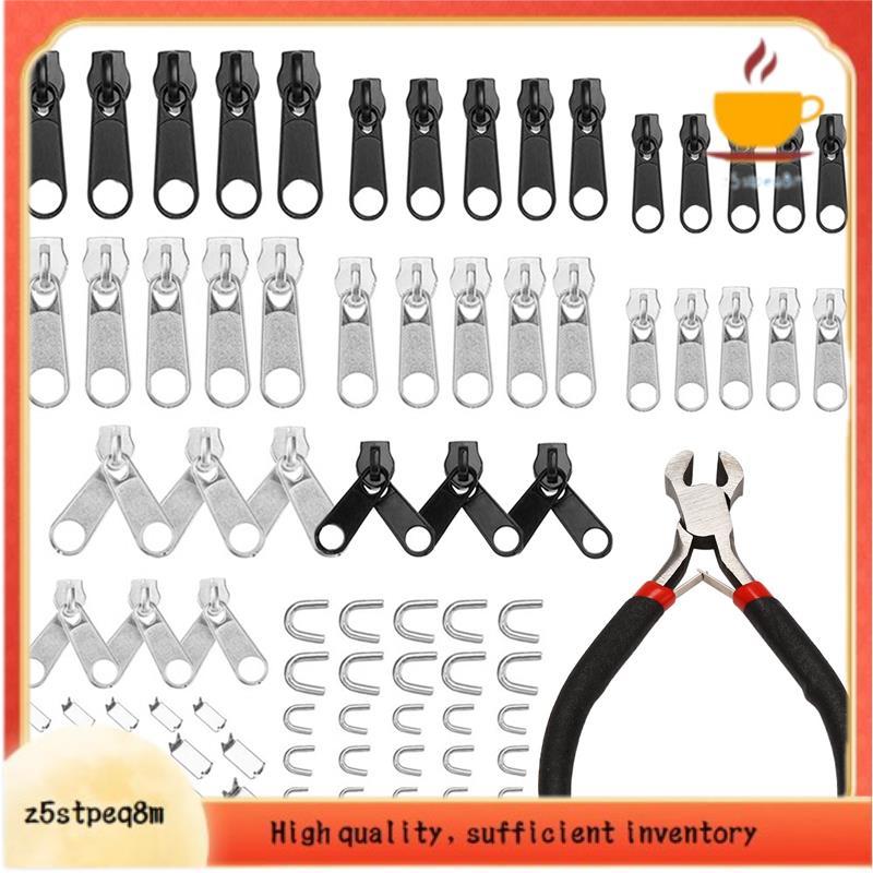 85 Pçs Kit De Reparo De Zíper Zip Slider Resgate Zíperes Universais Substituição Jaqueta Saco De Roupas Tenda Fix Alicat