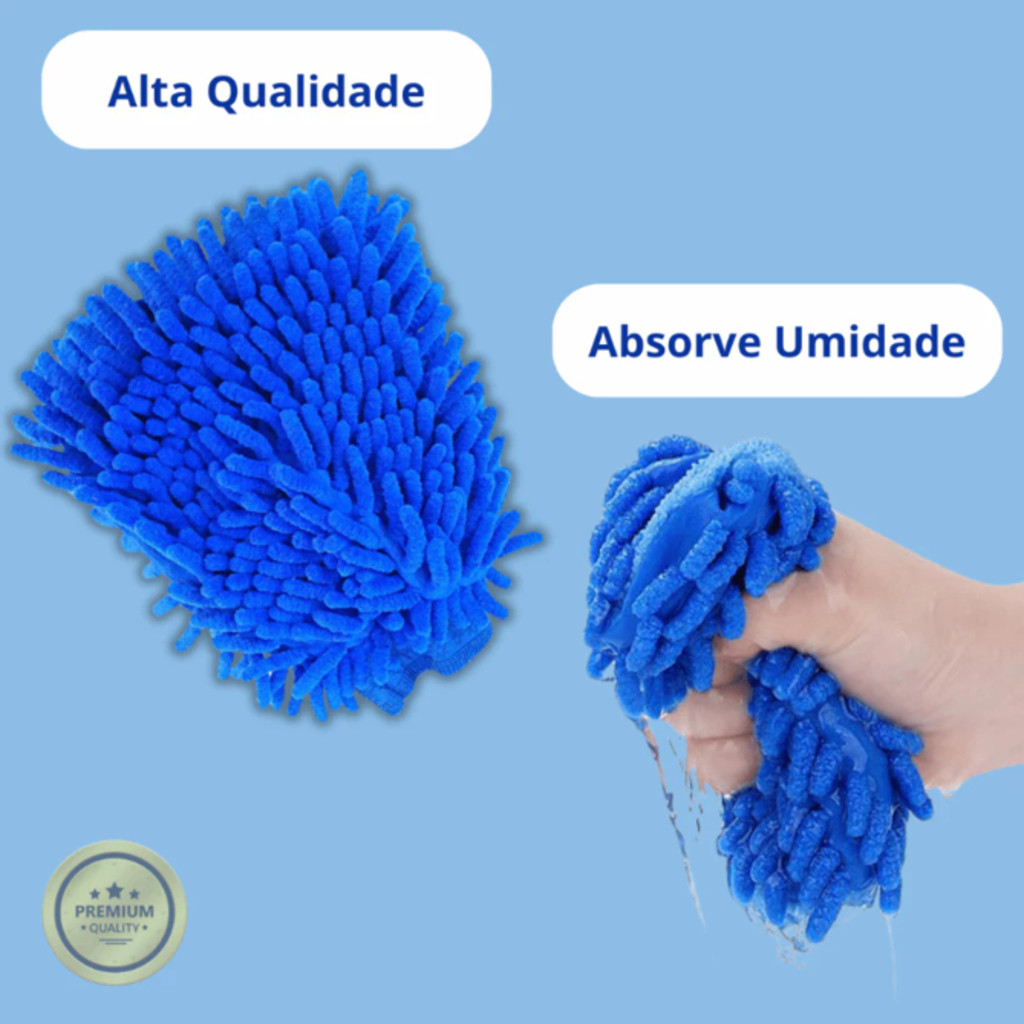 1/2/3 Luva de Microfibra Dupla Face Automotiva Multiuso 100% para limpeza em Geral Carro Moto Cores — imagem 2 de 2