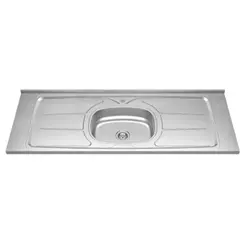 Pia de Cozinha com Cuba e Válvula Bali 140cm Aço Inox - Ghel Plus