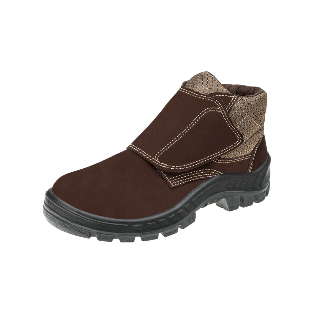 Botina Nubuck Marrom N° 41 Bico Propileno Velcro 50B26-CB-VEL-BP - MARLUVAS