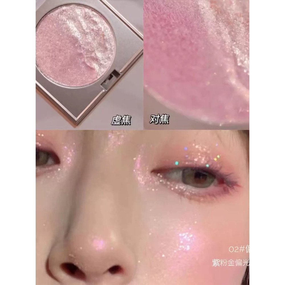 Lindo foco em anulada!Rosa roxo destaque sereia Ji champanhe Cowlang cor brilho de água molhada destaque sombra tudo-em-
