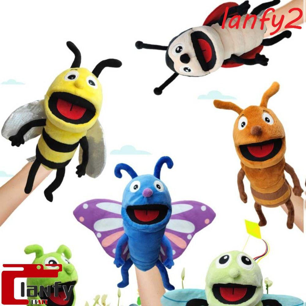 LANFY Fantoche De Mão De Libélulas De Pelúcia , Abelhas Joaninhas Animal Inseto , Desenho Animado