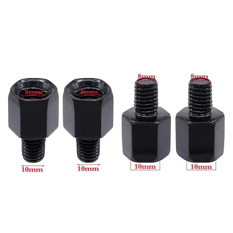 2 Pçs Universal M8 M10 Motocicleta Espelho Lateral Adaptador Parafuso Bicicleta Retrovisor No Sentido Horário Rosca Muda