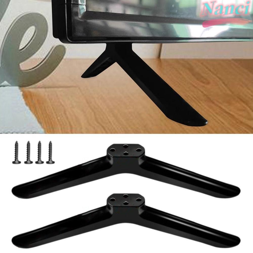 Pés de Suporte para TV NANCI, Universais com Parafusos para Montagem, Suporte de Mesa para Televisão Preto