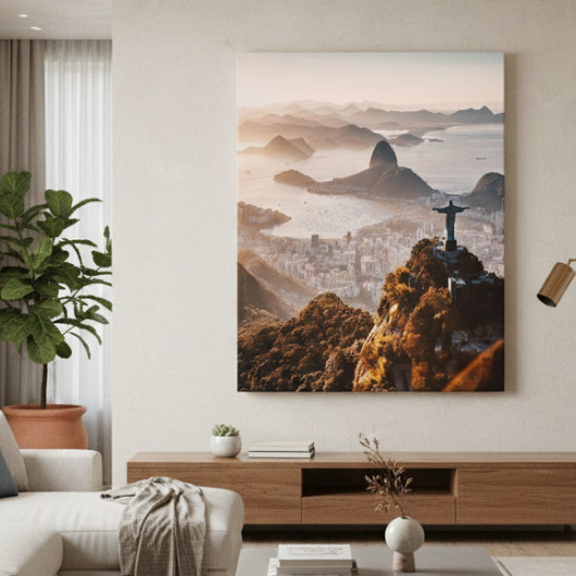 Quadro Decorativo Moderno 1 Peça Cristo Redentor Rio de Janeiro Cidade Maravilhosa Sala Quarto Escritório