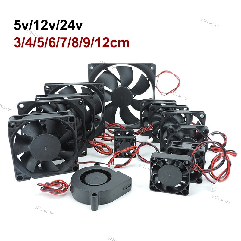 DC 5V 12V 24V Ventilador De Resfriamento Caixa De Motor Sem Escova 30mm 40MM 50MM 60MM 70MM 80MM 90MM 120MM 4cm 12cm Par