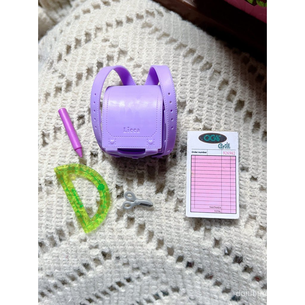 Mochila para roupas de boneca 1/6 azone ob22 24, conjunto de mochila com livros, régua e caneta JSFK