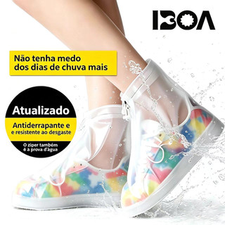 Capas De Sapato De Silicone Impermeáveis ​​unissex Com Zíper Para Tênis E Sapatos | Uso Interior E Exterior