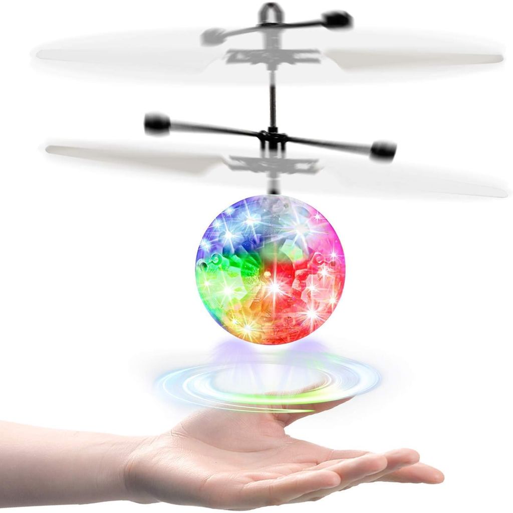 kizplays Bola Voadora, Helicóptero Luminoso LED, Drone Seguro com Sensor Infravermelho, Para Uso Interno e Externo, Brin