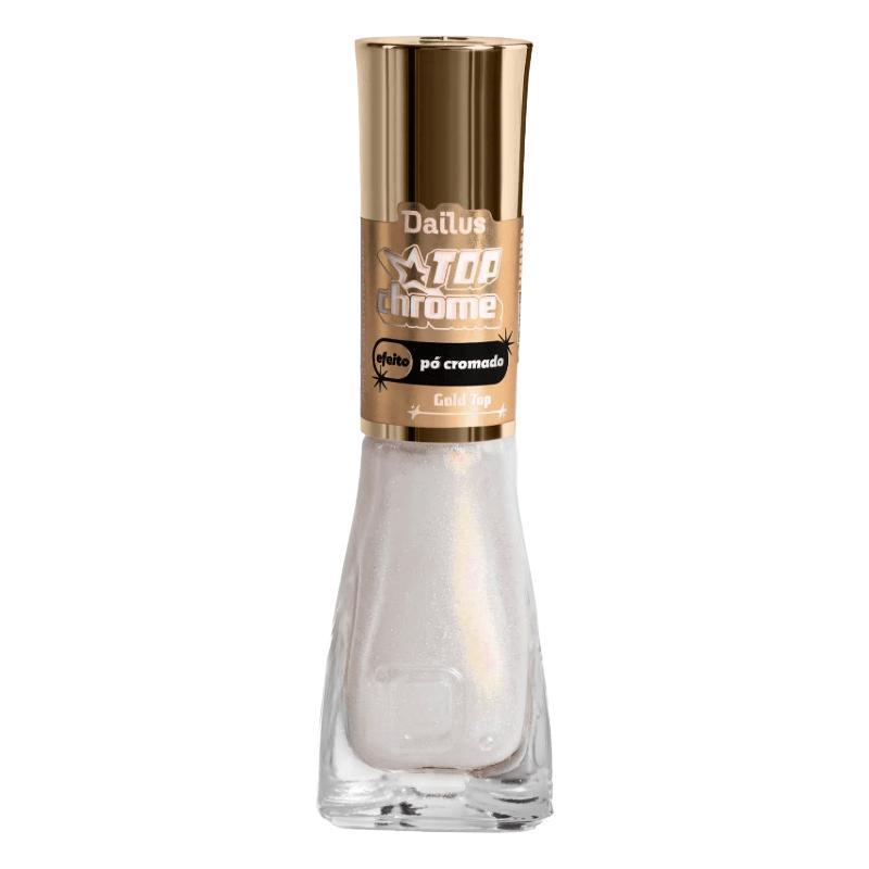 Esmalte Dailus Top Chrome Efeito Pó Cromado Gold Top 8ml