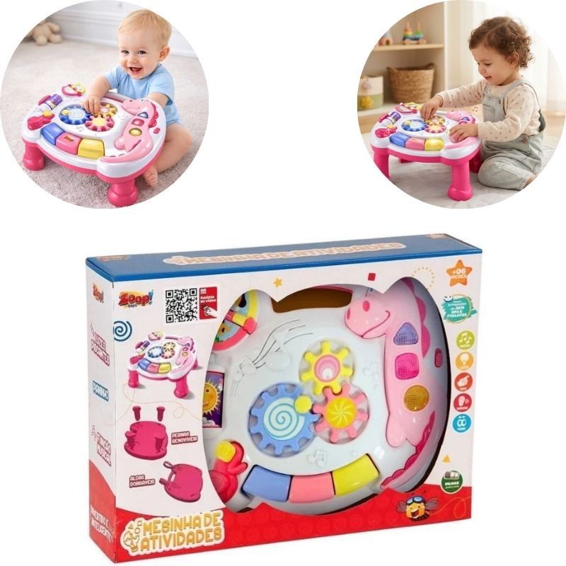 Mesinha de Atividades Didatica Infantil Mesa Bebe Interativa Zoop Toys