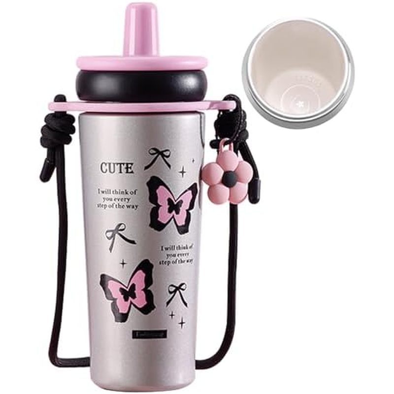 Desoza 24 OZ Preto & amp ; Copo De Vácuo Isolado Rosa Com Tampa Garrafa De Água De Aço Inoxidável Caneca De Viagem À Pro