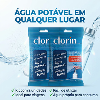 Kit 20 Pastilhas Purificadoras de Água para Consumo Humano - Clorin 1