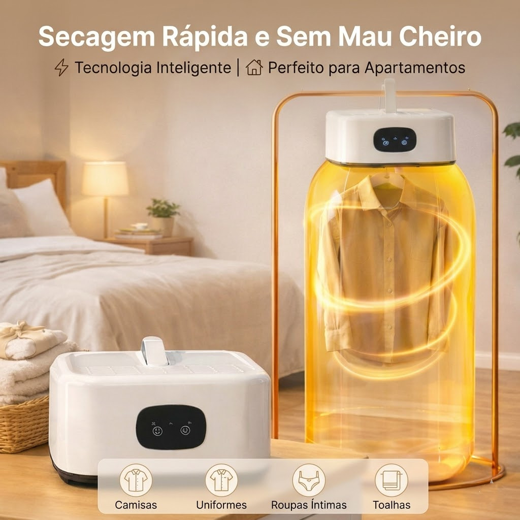 Secador Roupas Elétrico Portátil Viagem Dobrável Rápido