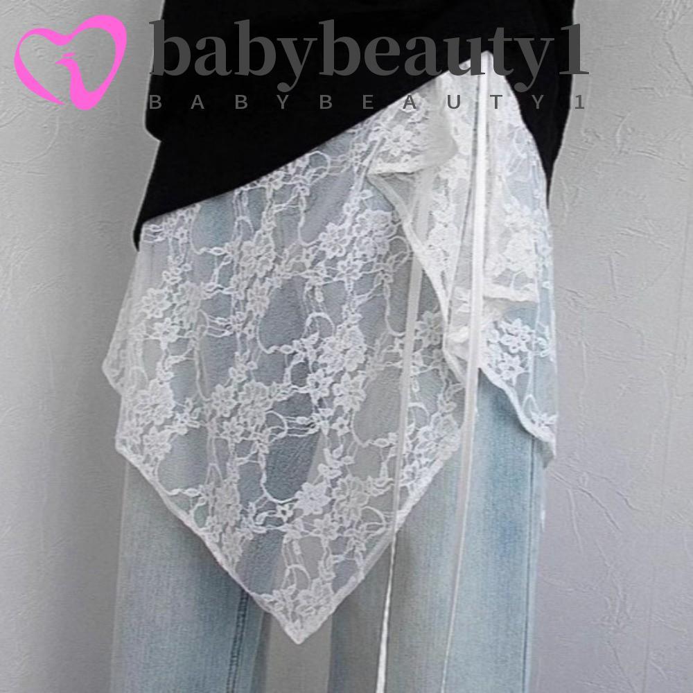 BABYBEAUTY1 Saia De Renda Irregular Deslizante , Segurança De Cintura Alta Florida , Transparente