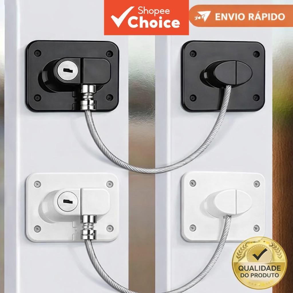 Trava com Chave e Senha para Geladeira, Freezer, Porta, Janela, Gaveta de Dupla Face