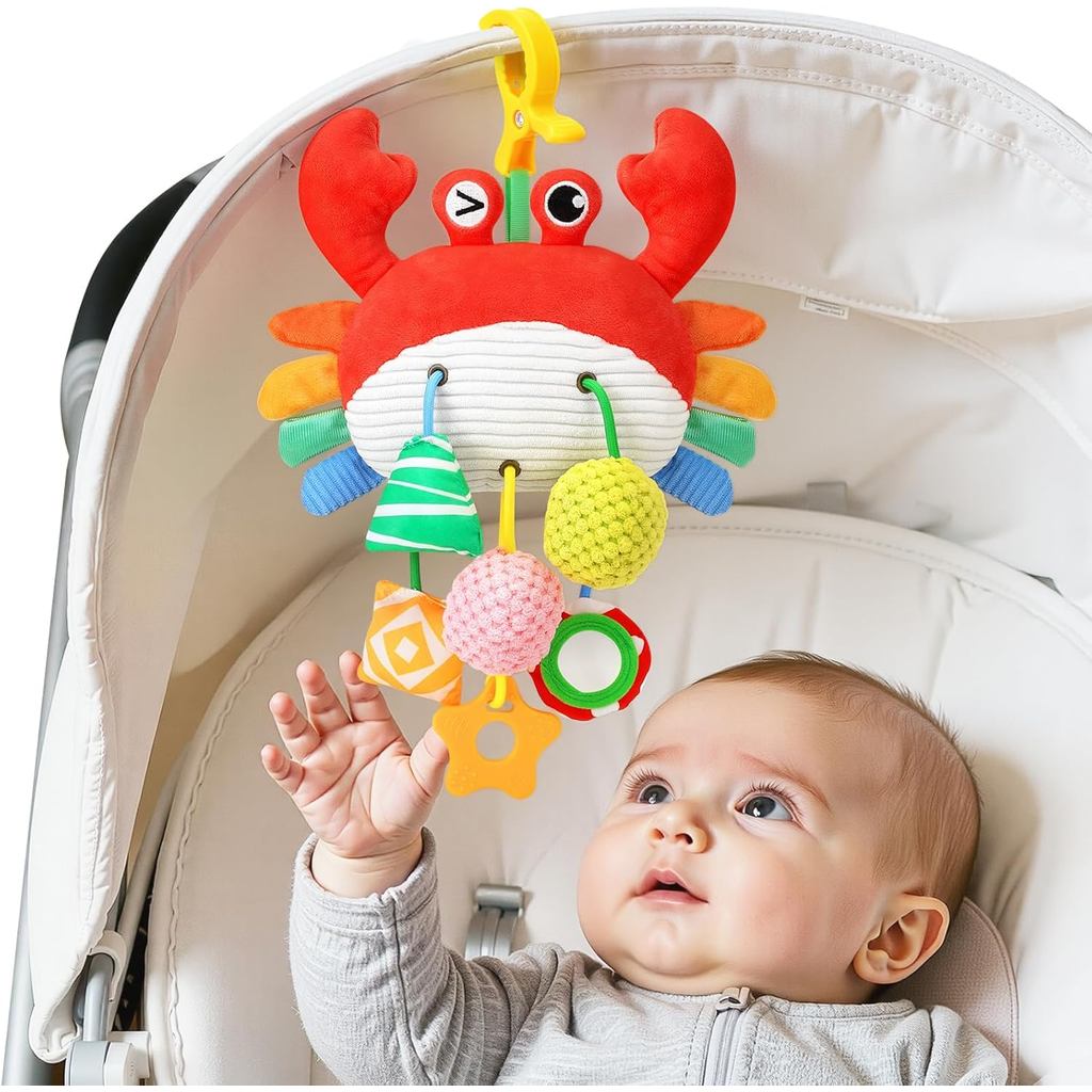 Brinquedo para cadeira de carro adequado para bebês de 0 a 6 meses, brinquedo suspenso para carrinhos de bebê, berços e