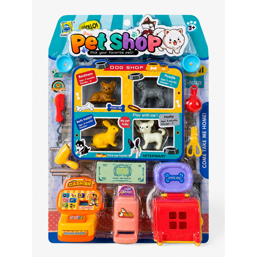 Brinquedo Pet Shop Infantil Veterinário com Cachorrinhos e Coelhinho- Modelos Sortidos