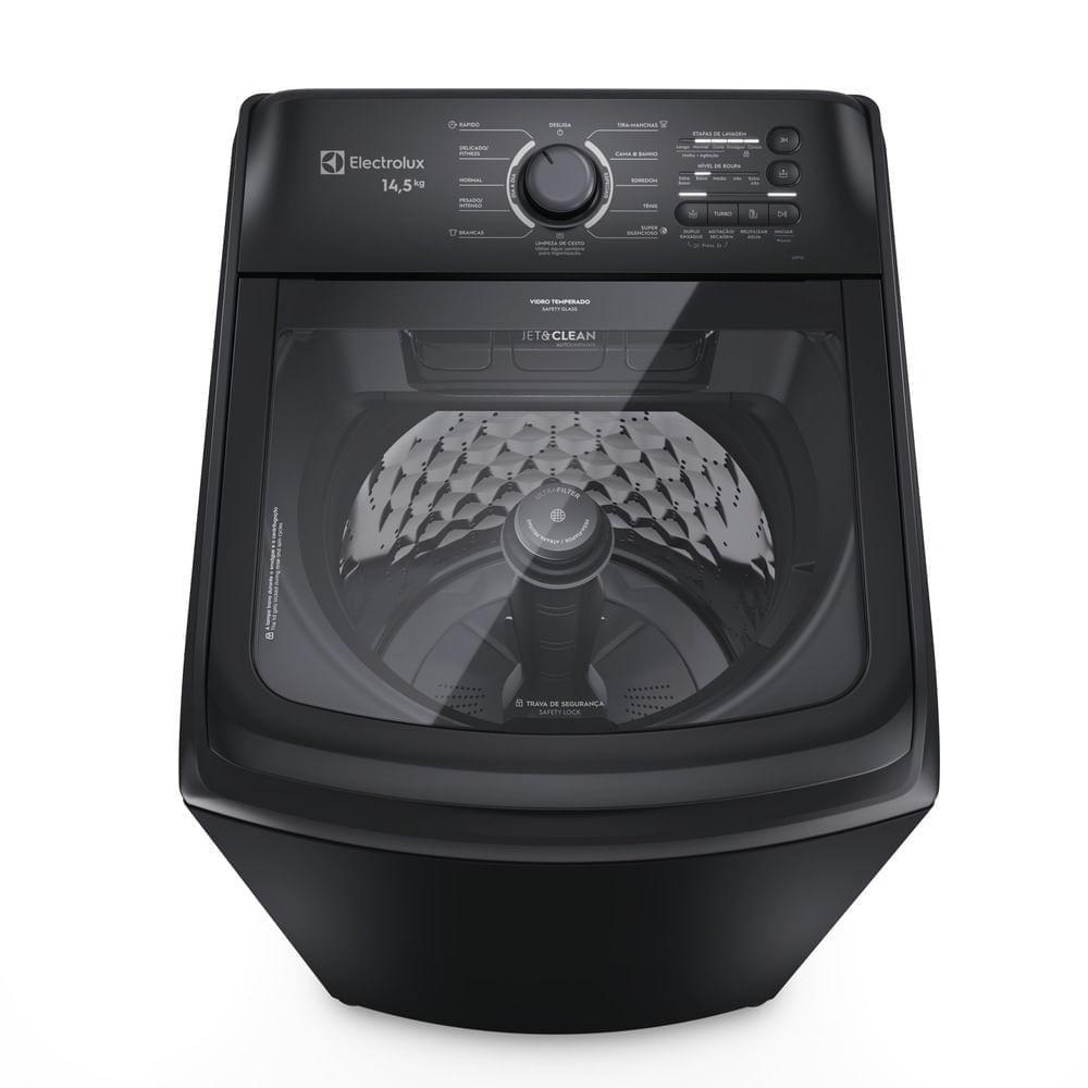 Máquina de Lavar Electrolux 14,5kg Preta Efficient Cesto Inox, Jet&Clean e Filtro Fiapos (LEP15)