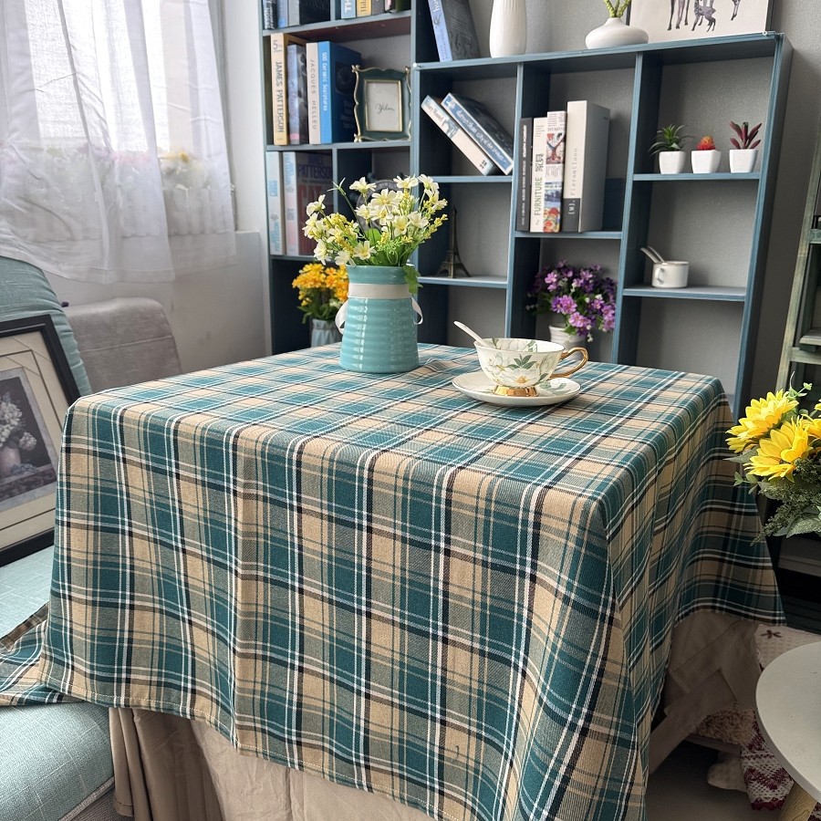 Azure Retro toalha de mesa escocesa retangular casa toalha de mesa arte fotografia High-End pano de mesa de café