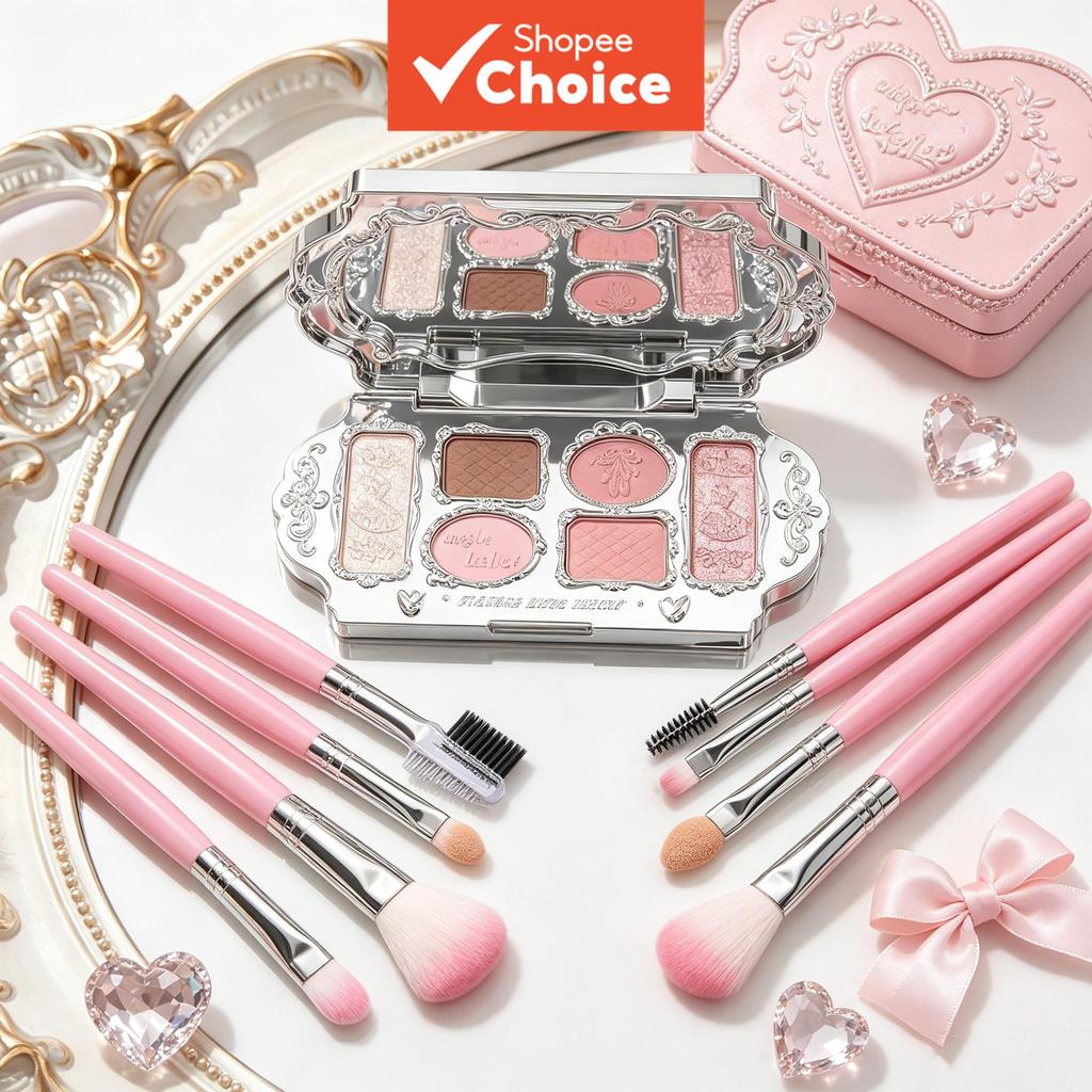 Conjunto de Paleta de Sombras Swan (com pincel de maquiagem), com acabamentos matte e cintilantes para maquiagem