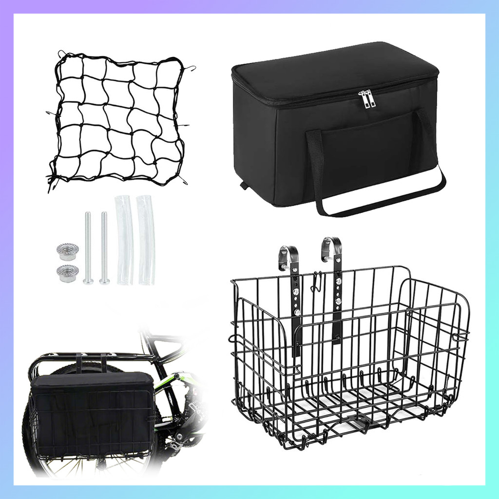 Cesta De Bicicleta Frontal, Cesta De Bicicleta Dobrável, Com Forro, Design De Dobramento Rápido Sem Desmontagem