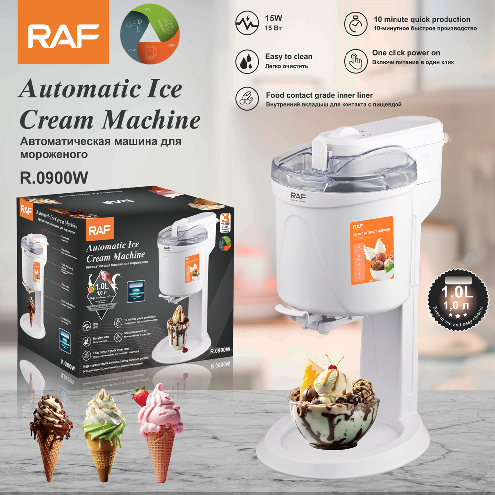 R RAF Padrão Europeu Sorveteira Doméstica Pequena DIY Sorveteira Liquidificador Automático Caseiro Sorveteira Fabricante