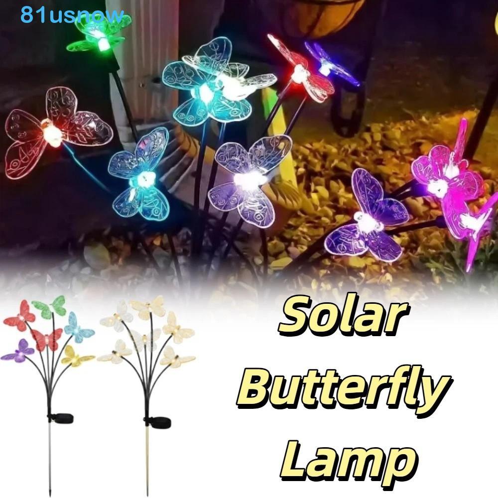 Luzes Solares Borboleta USNOW1 , Luz De Decoração Externa Operada Por Bateria Com 6 Leds , De Estaca Movidas A Energia S