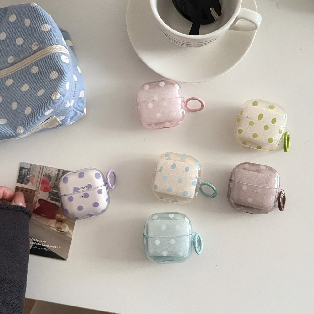 Translúcido Polka Dot Fone De Ouvido Caso Para Samsung Galaxy Buds 4 Pro 2 Casos Ao Vivo 3 FE Núcleo Capa Protetora Maci