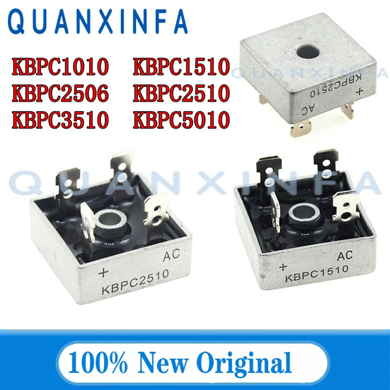 1 Pcs KBPC1010 KBPC2506 KBPC1510 KBPC2510 KBPC3510 KBPC5010 10A/15A/25A/35A/50A Ponte Retificadora 1000V chip De Pilha D