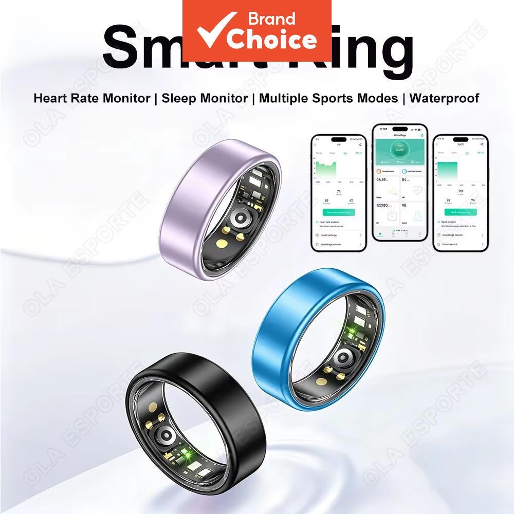 Novo Anel Inteligente Monitoramento de Oxigênio no Sangue e Frequência Cardíaca, À Prova D'Água, Modo Multiesportivo,