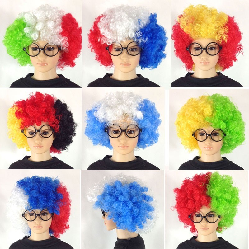 Peruca cacheada afro Pontas onduladas trança curl Cabelo french curl cache afro Estrangeiros Cheerleading Leque Colorido