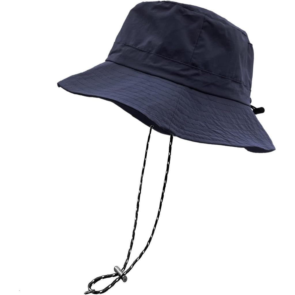 Chapéu de Chuva Impermeável Woogwin com Alça para o Queixo, Secagem Rápida, Dobrável, Chapéu Boonie, Chapéu Safari, Prot