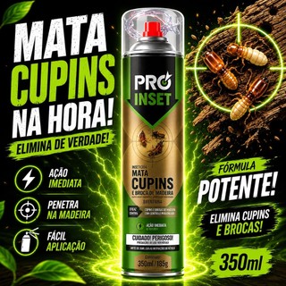 Mata Cupins Inseticida e Brocas de Madeira Pro Inset 350ml Proteção Duradoura veneno para cupim spray elimina cupim