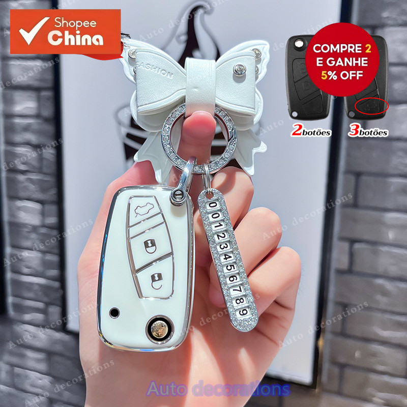 Capa para Chave de Carro para Fiat, DOBLO LINEA PUNTO STILO Idea DUCATO RVFR