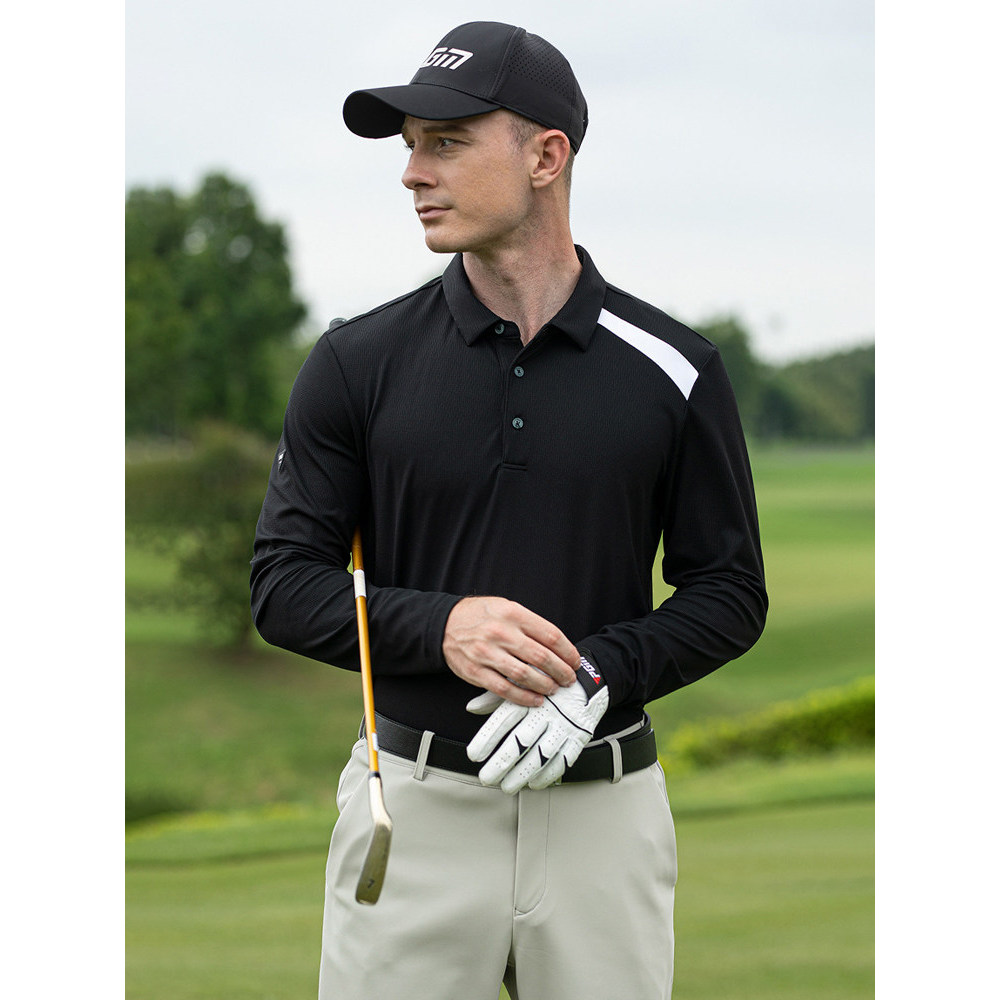 PGM roupas de golfe masculinas de manga comprida camiseta outono inverno Casual contraste interno cor costura Fitness ca