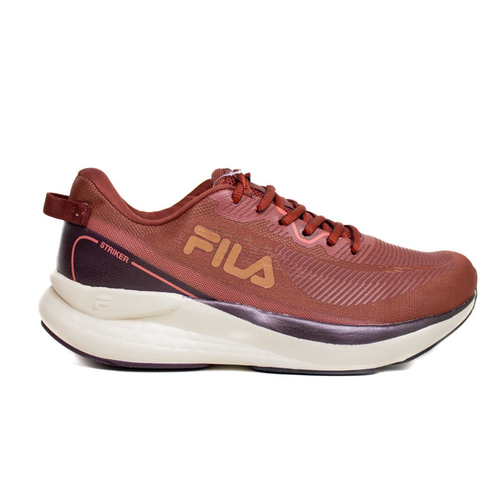 Tênis Fila Striker Feminino Marrom Avermelhado Casual Fashion Leve Confortável Dia a Dia
