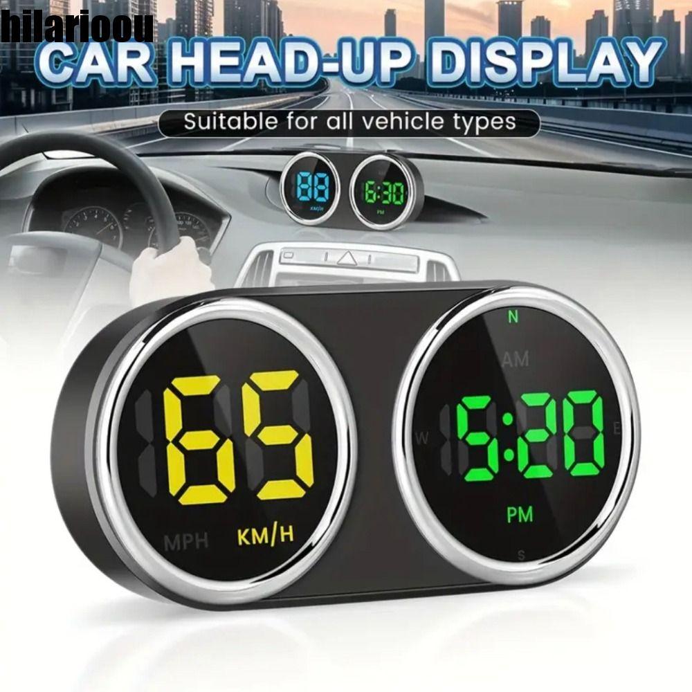 HILARIOOU HUD Car Head Up Display , Velocímetro Digital Para Carro GPS Com Comutação De 7 Cores 2 Em 1 , Universal