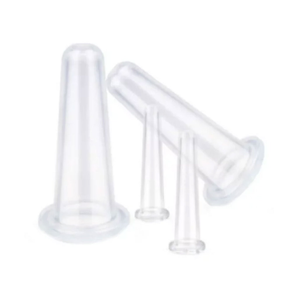 [wisdomt] 2/4 Pcs Frascos De Massagem A Vácuo De Silicone Multiuso Ventosas Faciais Rosto Pescoço Elevador Utilitário De