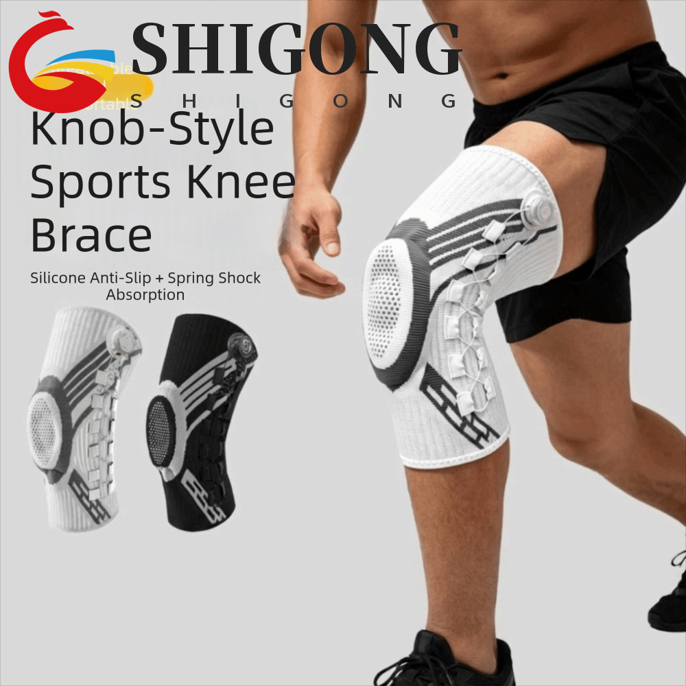 Joelheiras Com Botão SHIGONG , Caneleiras Ajustáveis Antiderrapantes , Esportivas Respiráveis E Elásticas Finas Para Cor