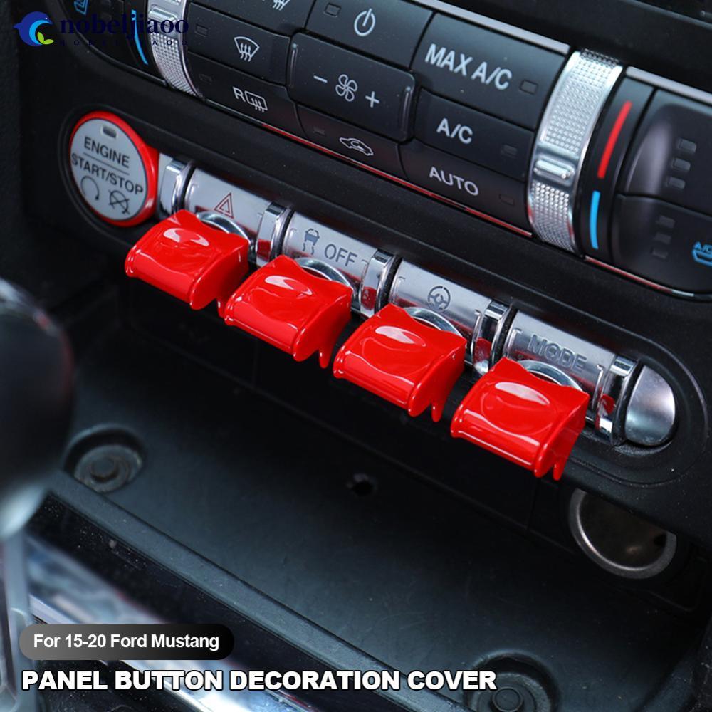 NOBELJIAOO 4 Unidades Interior Do Carro Painel De Controle Central Botão Decoração Modificação Capa Para 15-20 Ford Must