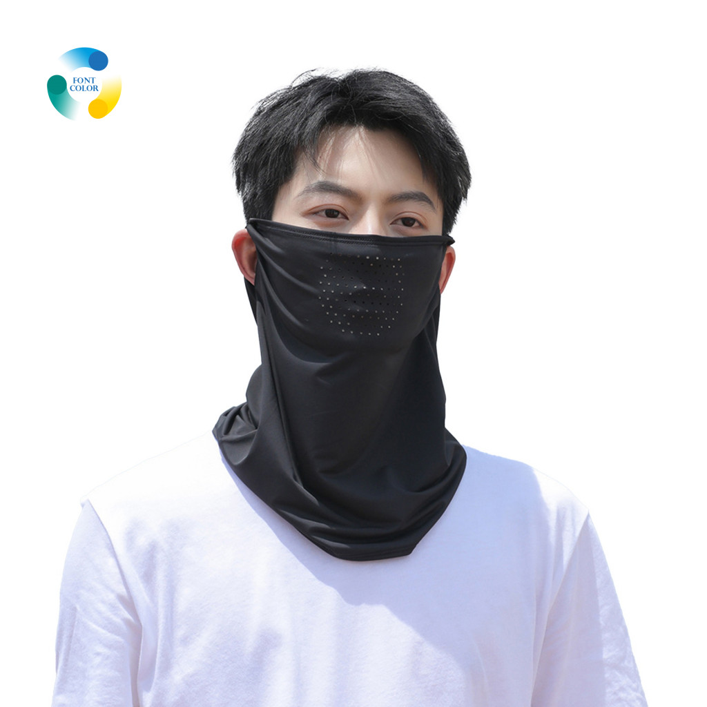Ice Silk Guard Face Sunscreen with Ear Loop – Full Neck Uv Protection Mask for Outdoor Activities Hiking Fishing and S